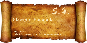 Stenger Herbert névjegykártya